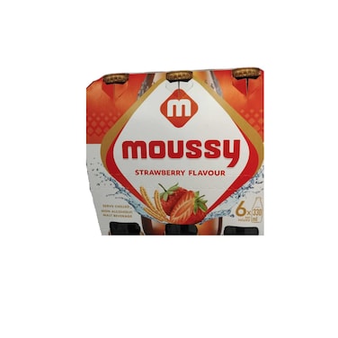 Moussy Strawberry Flavour Non Alcoholic Malt Beer 6 x 330ml