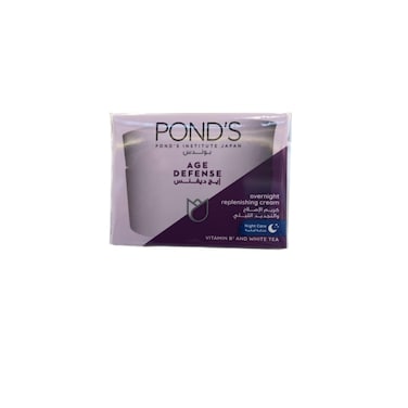 Ponds Age Defense Overnight Replenishing Cream For Glowing Skin Night Cream With Vitamin B3 And White Tea 50ml