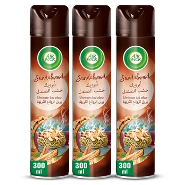 Air Wick Air Freshener, Sandalwood Scent, 300ml x 3