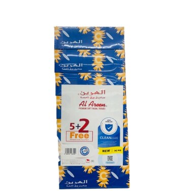 Al Areen Soft Facial Tissues (120 Sheets x 2 Ply) (7 Pieces)