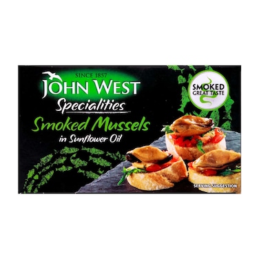John West Smoked Mussels in Sunflower Oil 85 gr