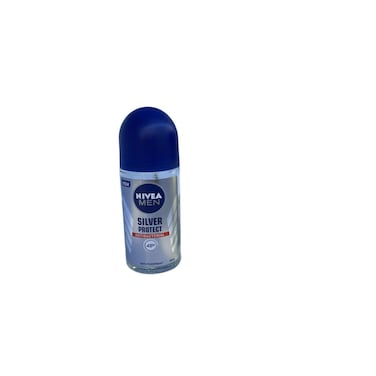NIVEA MEN Antiperspirant Roll-on for Men, Silver Protect Antibacterial Protection, 50ml