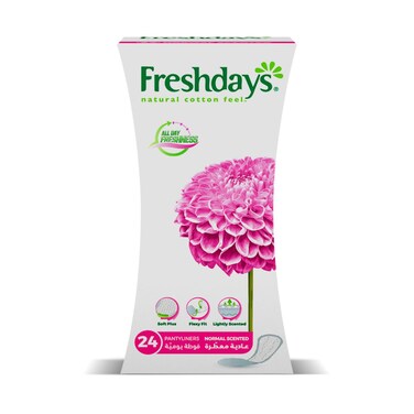 Freshdays Natural Cotton Feel Normal Scented 24 Cotton Pantyliners