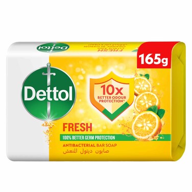 Dettol Fresh Bar Soap, Citrus &amp; Orange Blossom Scent, 165g