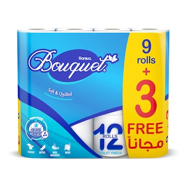 Sanita Bouquet Solft and Quilted Toilet Tissue 12rolls