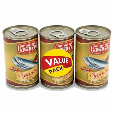 555 Sardines In Spanish Style 3 Packs Of 155 Grams