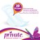 Private Natural Cotton Feel Maxi Pocket 24 Feminine Pads with Wings Night 3D Fit Core