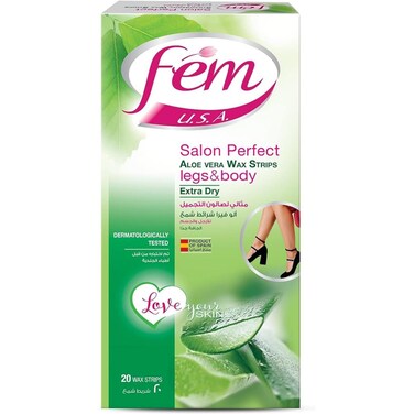 Fem Salon Perfect Aloe Vera Wax Strips Extra Dry 20 strips