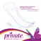 Private Natural Cotton Feel Extra Thin 14 Feminine Pads with Wings Night Economy Pack