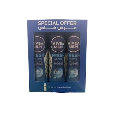 Nivea Men Fresh Active Deo Roll 3 x 150 ml