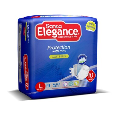 Sanita Elegance Protection with Tabs Adult Briefs Large size 85-154 cm 10 diapers