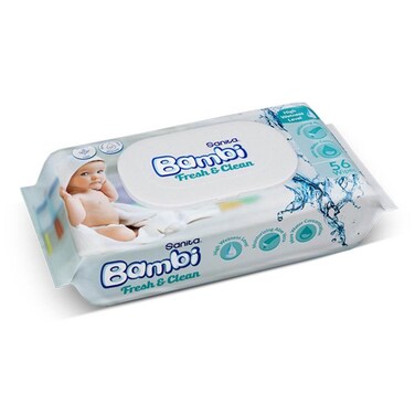 Sanita Bambi Fresh and Clean 56 Baby Wipes