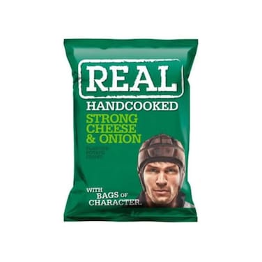 Real Crisps Handcooked Strong Cheese and Onion 150g