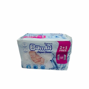 Sanita Bambi Wet Wipes Aqua Clean 3 x 168s