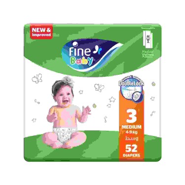 Fine Baby Diaper Green Maxi 52 diapers