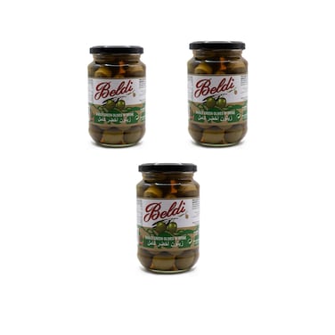 Beldi Whole Green Olives Pack Of 3 Cans Size 354 Gram Each Can