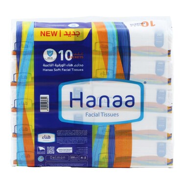Hanaa Facial Tissues (200 Sheets) (10 Pieces)