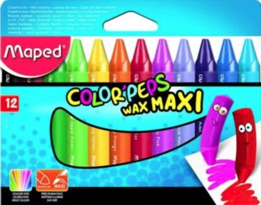 Maped Peps Wax Crayons Maxi 12Clr