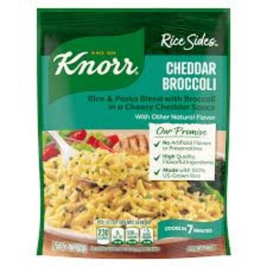 Knorr Cheddar Broccoli Rice ans Pasta Blend with Broccoli in a Cheesy Cheddar Sauce 161g