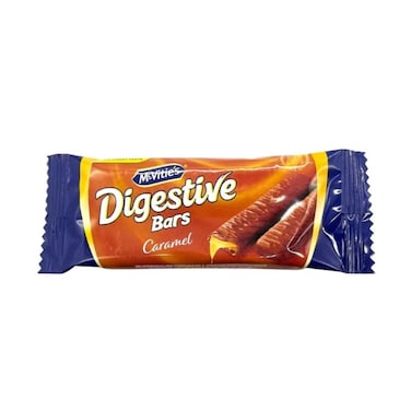 Mcvities Digestive Bars Wheat Biscuits With Caramel Covered In Milk Chocolate Flavor 30g