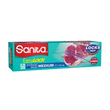 Sanita Easy Lock  OXO Biodegradable Medium 50 Sandwich Bags 17.7x19.7cm
