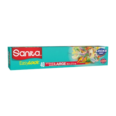 Sanita Easy Lock  OXO Biodegradable Large 40 Sandwich Bags 26.8x27.3cm