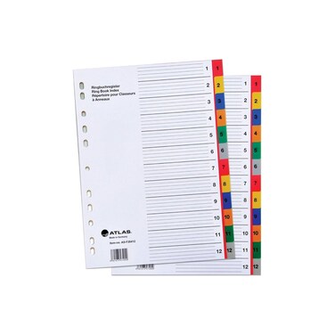 Atlas Colored Dividers A4 Months Of The Year Pack Of 24