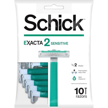 Schick Extra 2 Disposable Sensitive Green Razor 10 Piece