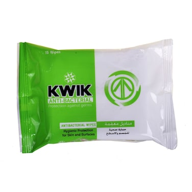 Kwik Care Antibacterial Wipes 15 Pieces