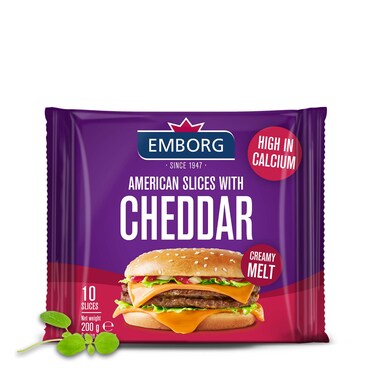 Emborg American Slices With Cheddar Cheese 200g