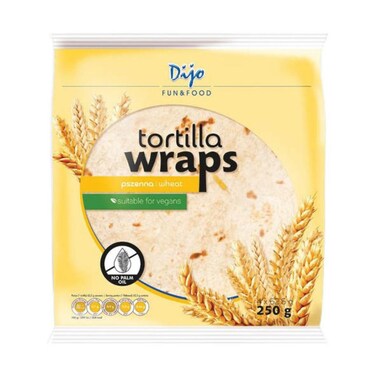 Dijo Fun and Food Tortilla Wraps Wheat Vegan 250g