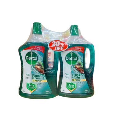 Dettol Antibacterial Floor Cleaner Pine Scent, 1.8L x 2