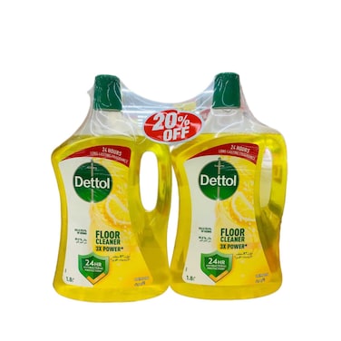 Dettol Antibacterial Floor Cleaner Lemon Scent, 1.8L x 2