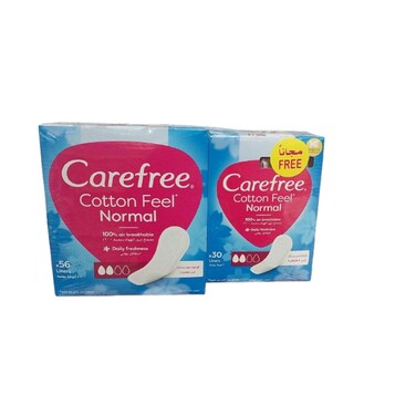 Carefree Cotton Pantyliners 56+30pieces