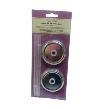 Kitchen Craft Jars Lid With Straws 2 Pieces