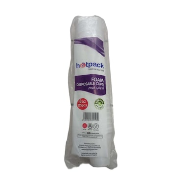 HOTPACK FOAM CUP 8 OZ 25PCS