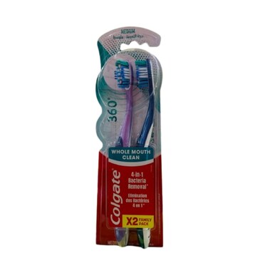 Colgate Toothbrush 360 Medium 2 pieces