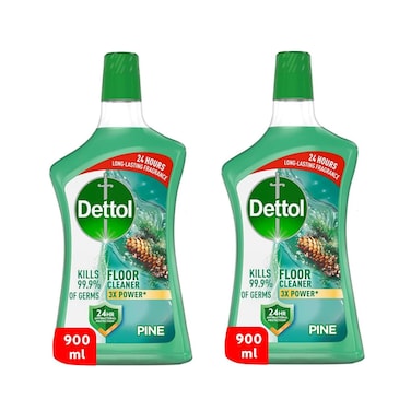 Dettol Antibacterial Floor Cleaner Pine Scent, 900ml x 2