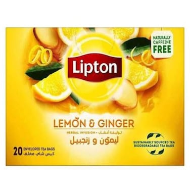 Lipton Herbal Infusion Lemon And Ginger 20 Tea Bags