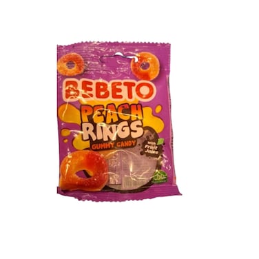 Bebeto Peach Rings Jelly Gummy Candy 18 gr