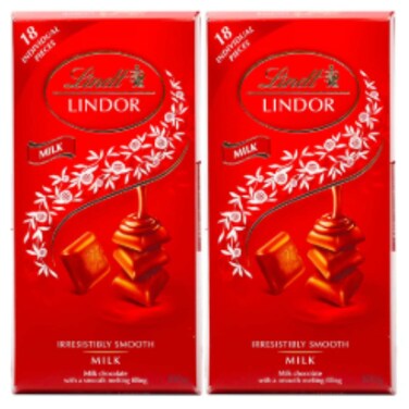 Lindt Lindor Milk Chocolate 2 x 100 gr