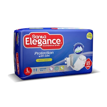 Sanita Elegance Protection with Tabs Adult Briefs Large size 85-154 cm 18 diapers