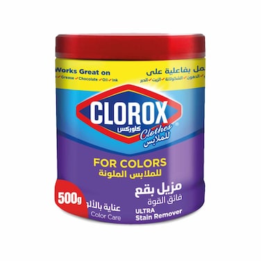 Clorox Clothes Powder, Ultra Stain Remover &amp; Color Booster For Colored Clothes, 500g
