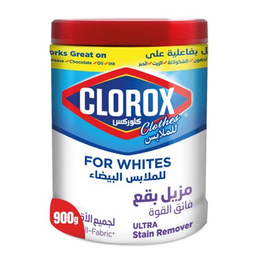 Clorox Clothes Powder Ultra Stain Remover &amp; Color Booster For White Clothes, 900g