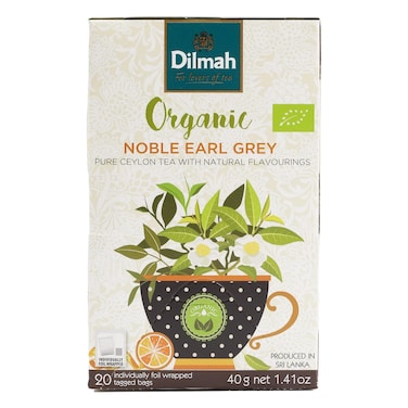 Dilmah Organic Noble Earl Grey Tea Bags 20 x 2 gr