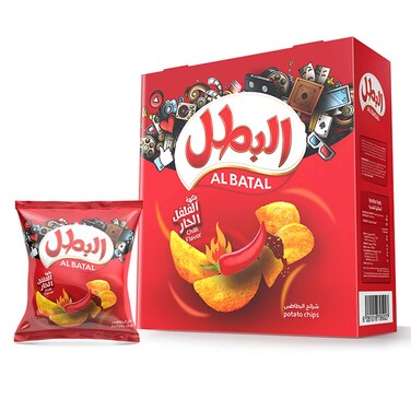 Al Batal Potato Chips Chili Flavour 12 Gram 20 Pieces
