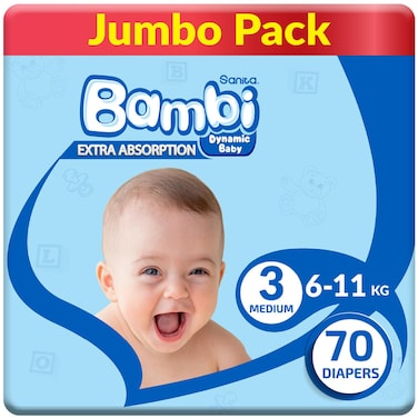 Sanita Bambi Diaper Jumbo Medium 70 Pads