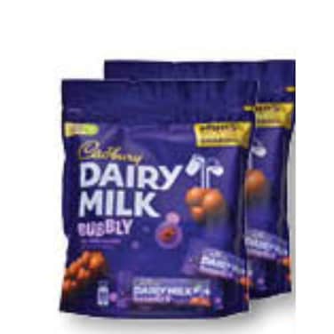 Cadbury Dairy Milk Bubbly 2 x 168 gr