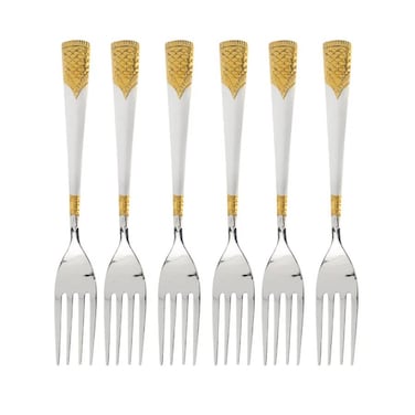 Elegant Gold Design Table Fork 6 Pieces