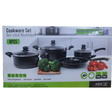 Royalford Aluminum Nonstick Cookware 8 Pieces
